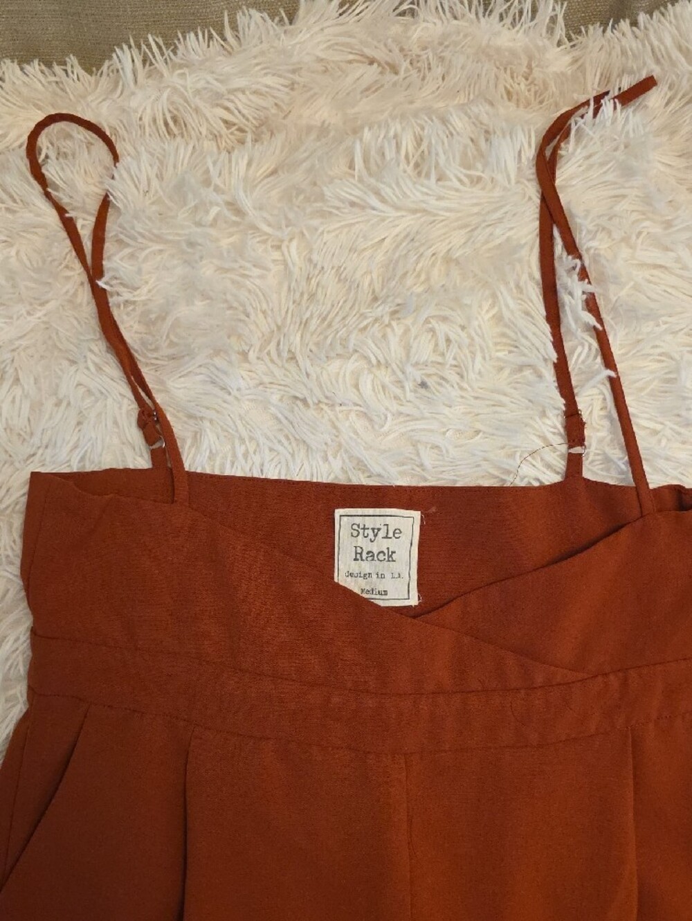 Style Rack Rust Spaghetti-Strap Wide-Leg Jumpsuit - Picture 3 of 5